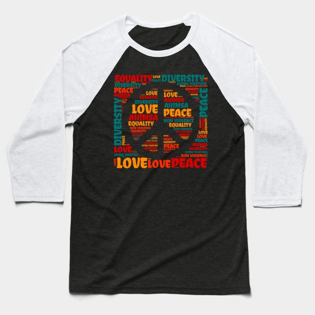 Love and Peace Baseball T-Shirt by MZeeDesigns